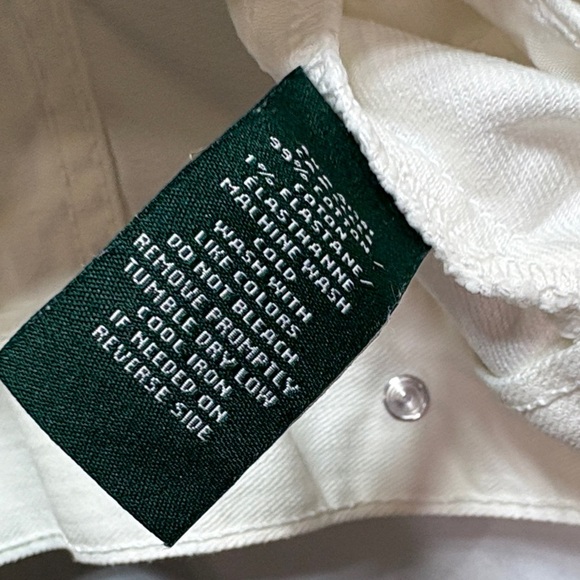 🧇Lauren Ralph Lauren white collarless Jean Jacket: - Picture 3 of 5